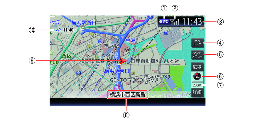 現在地の地図表示