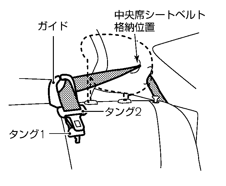 Elr 緊急固定 付3点式シートベルト 後席