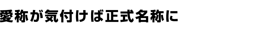 愛称が気付けば正式名称に