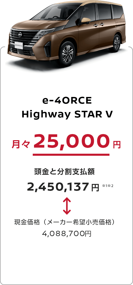 e-4ORCE Highway STAR V 月々25,000円