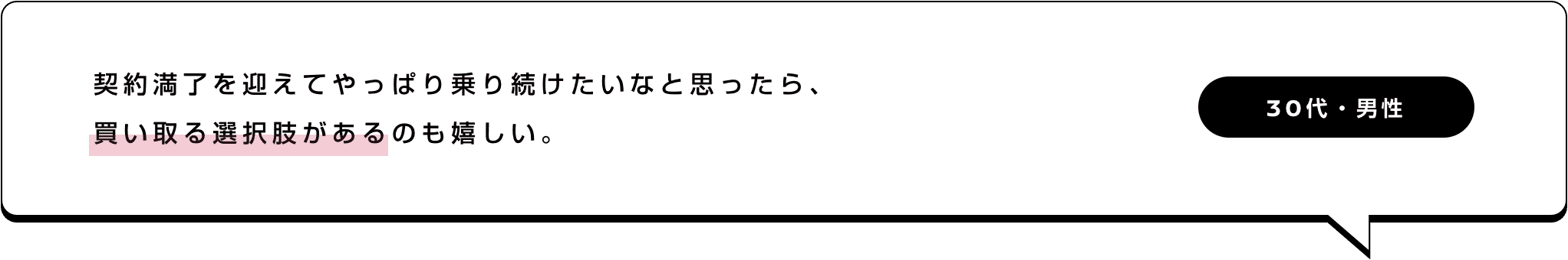 契約満了を迎えてやっぱり乗り続けたいなと思ったら、買い取る選択肢があるのも嬉しい。